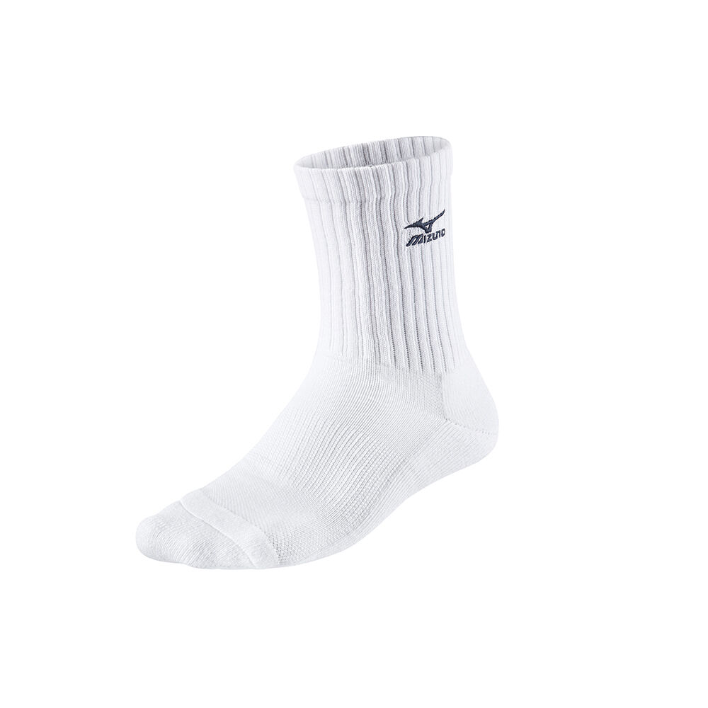 Mens Mizuno VB Medium Volleyball Socks White/Navy Philippines (XPRNCV270)